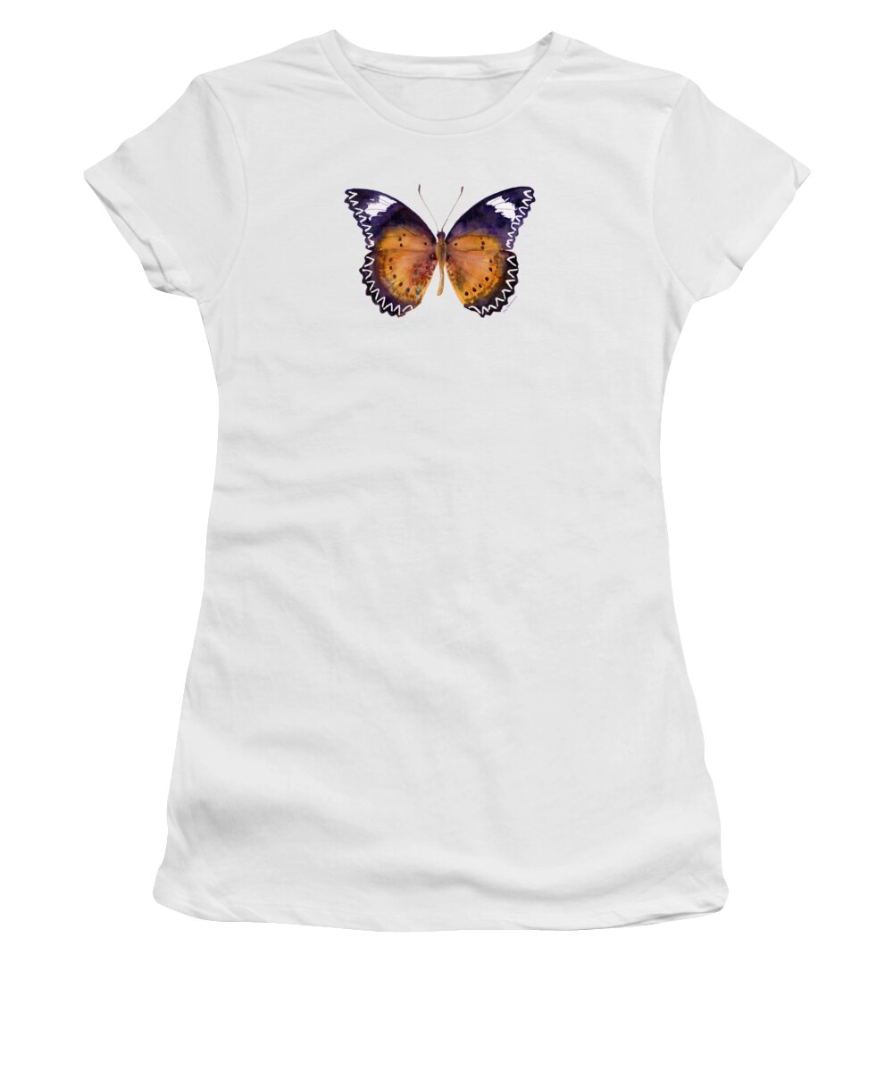 Cethosia Cyane Butterfly Women's T-Shirt featuring the painting 87 Cethosia Cyane Butterfly by Amy Kirkpatrick