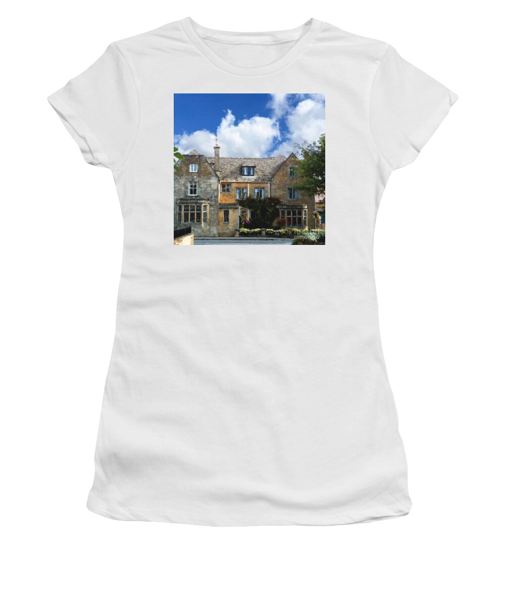 Bourton-on-the-water Women's T-Shirt featuring the photograph A Bourton Inn by Brian Watt