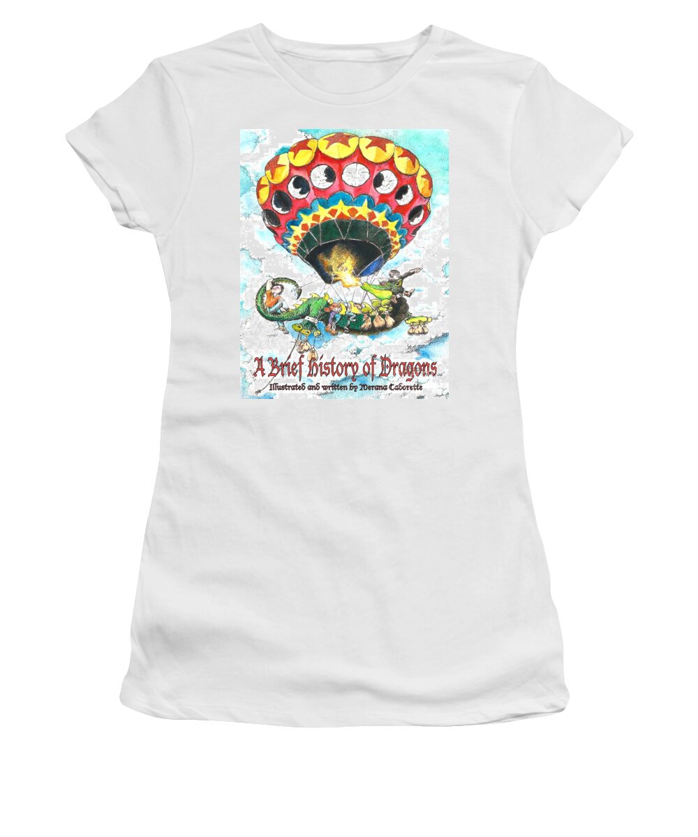 Book Women's T-Shirt featuring the painting A Brief History of Dragons by Merana Cadorette
