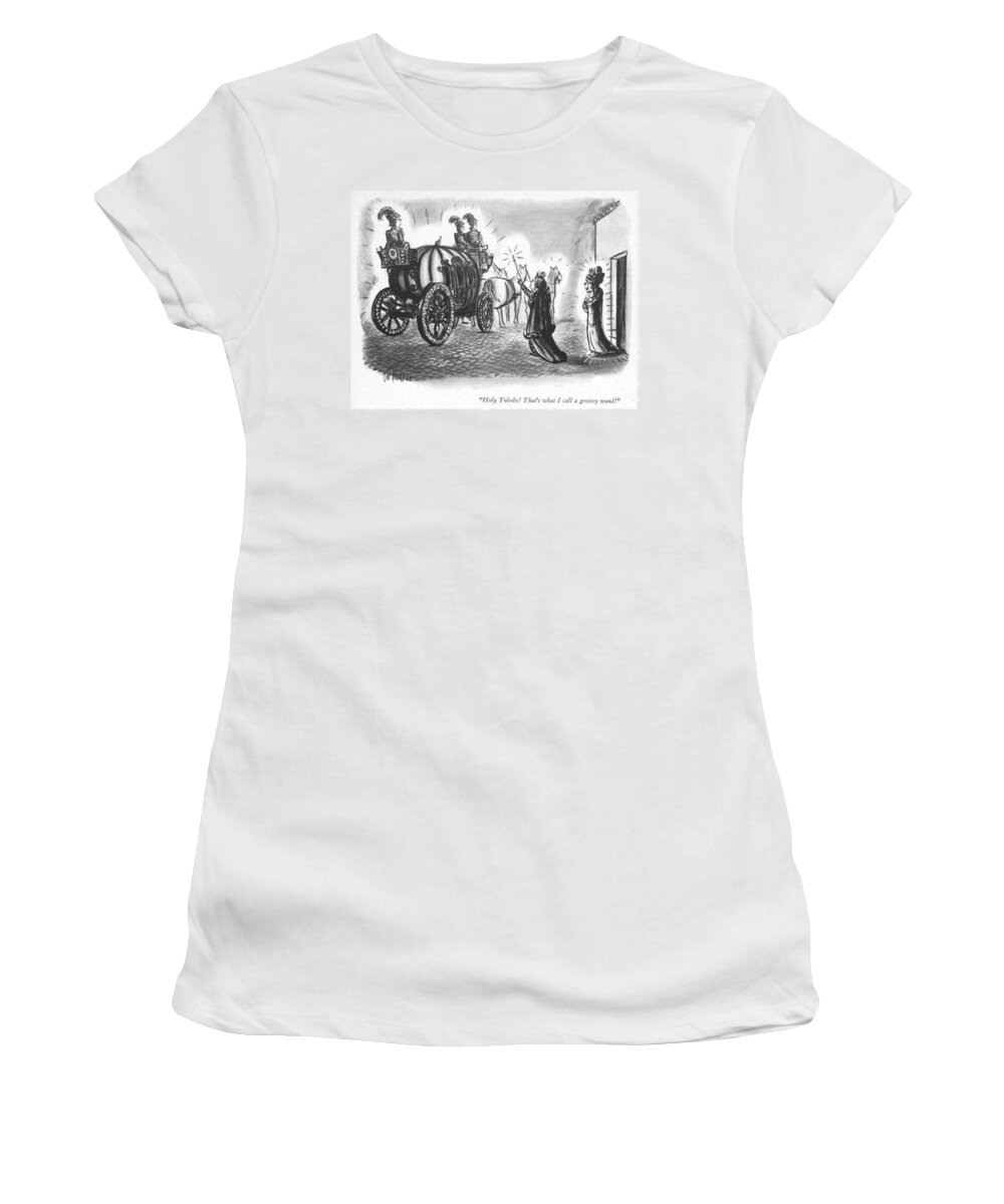  holy Toledo! That's What I Call A Groovy Wand! Women's T-Shirt featuring the drawing A Groovy Wand by Warren Miller