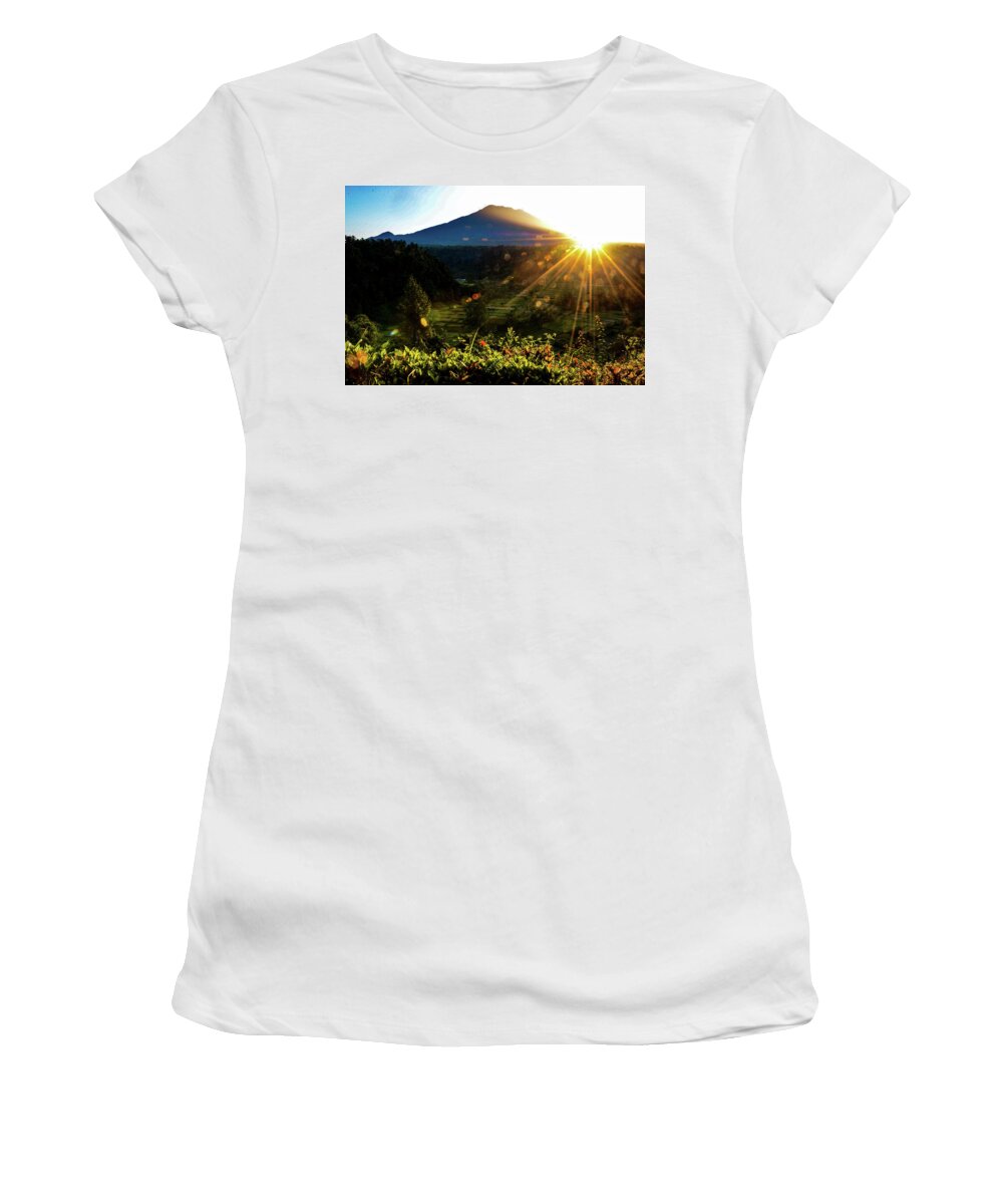 Volcano Women's T-Shirt featuring the photograph This Side Of Paradise - Mount Agung. Bali, Indonesia by Earth And Spirit