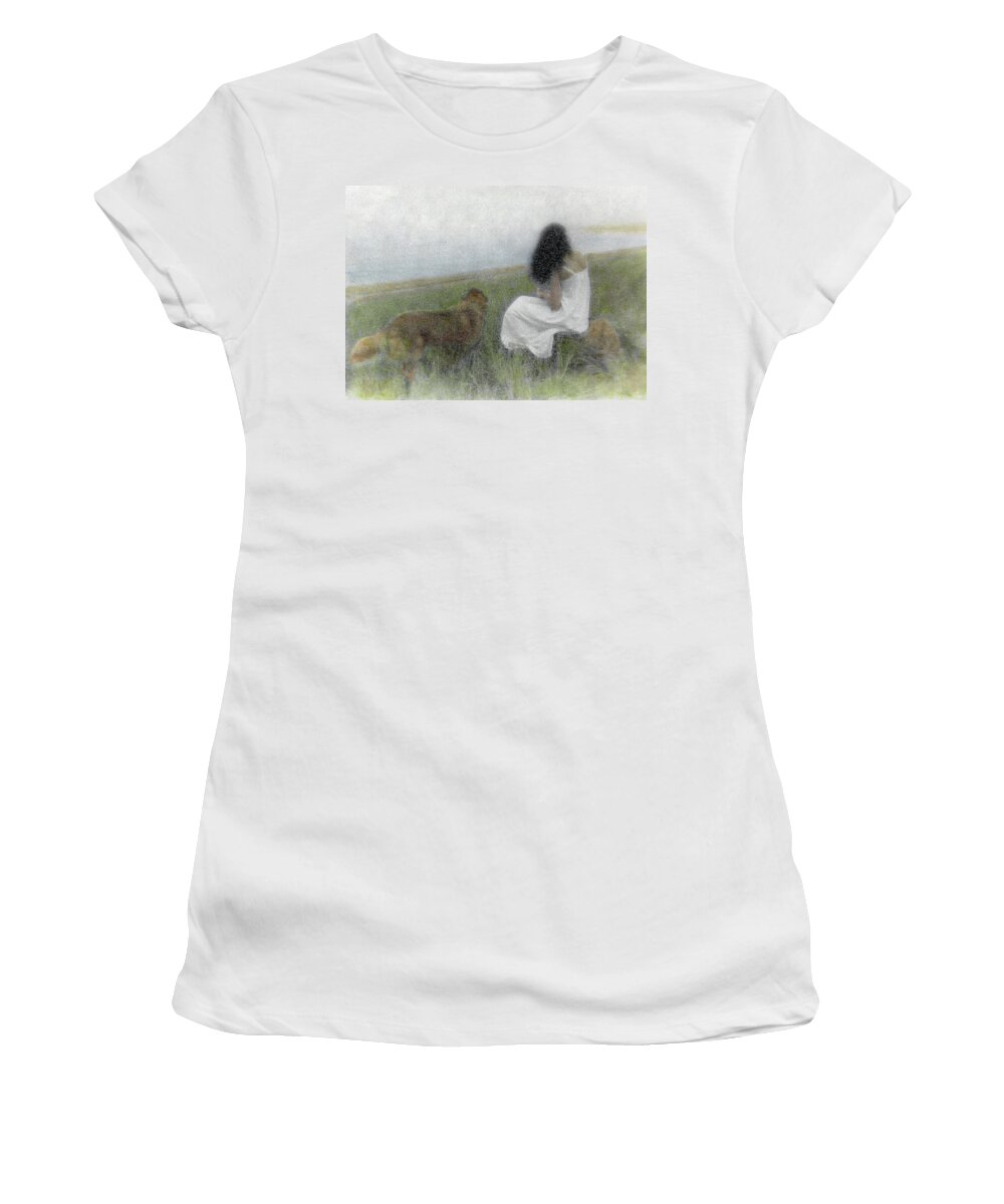  Women's T-Shirt featuring the photograph A Quiet Moment on the Vineyard by Wayne King