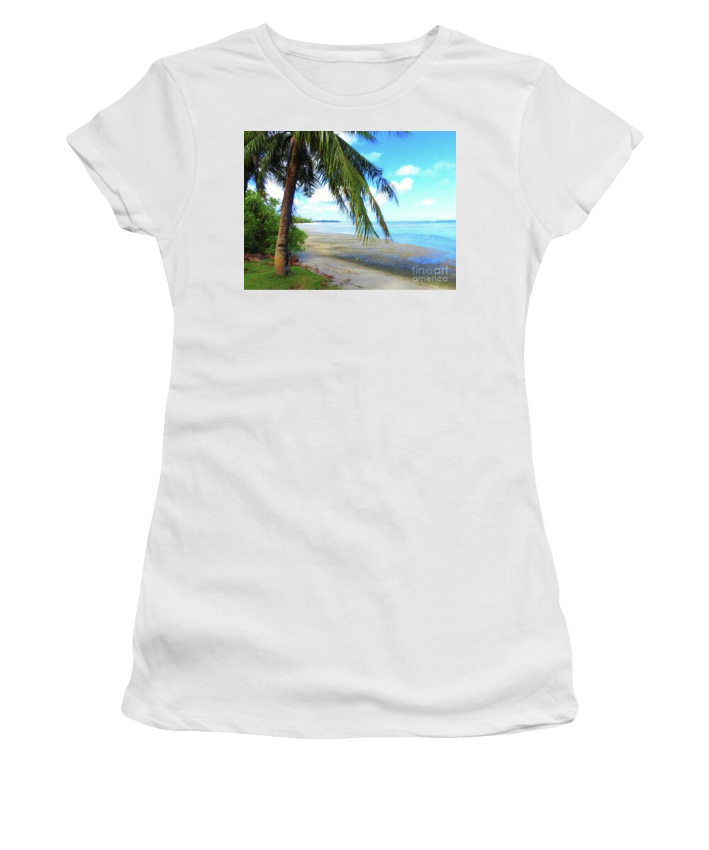 Tropical Beach Women's T-Shirt featuring the photograph A Tropical Beach by Scott Cameron
