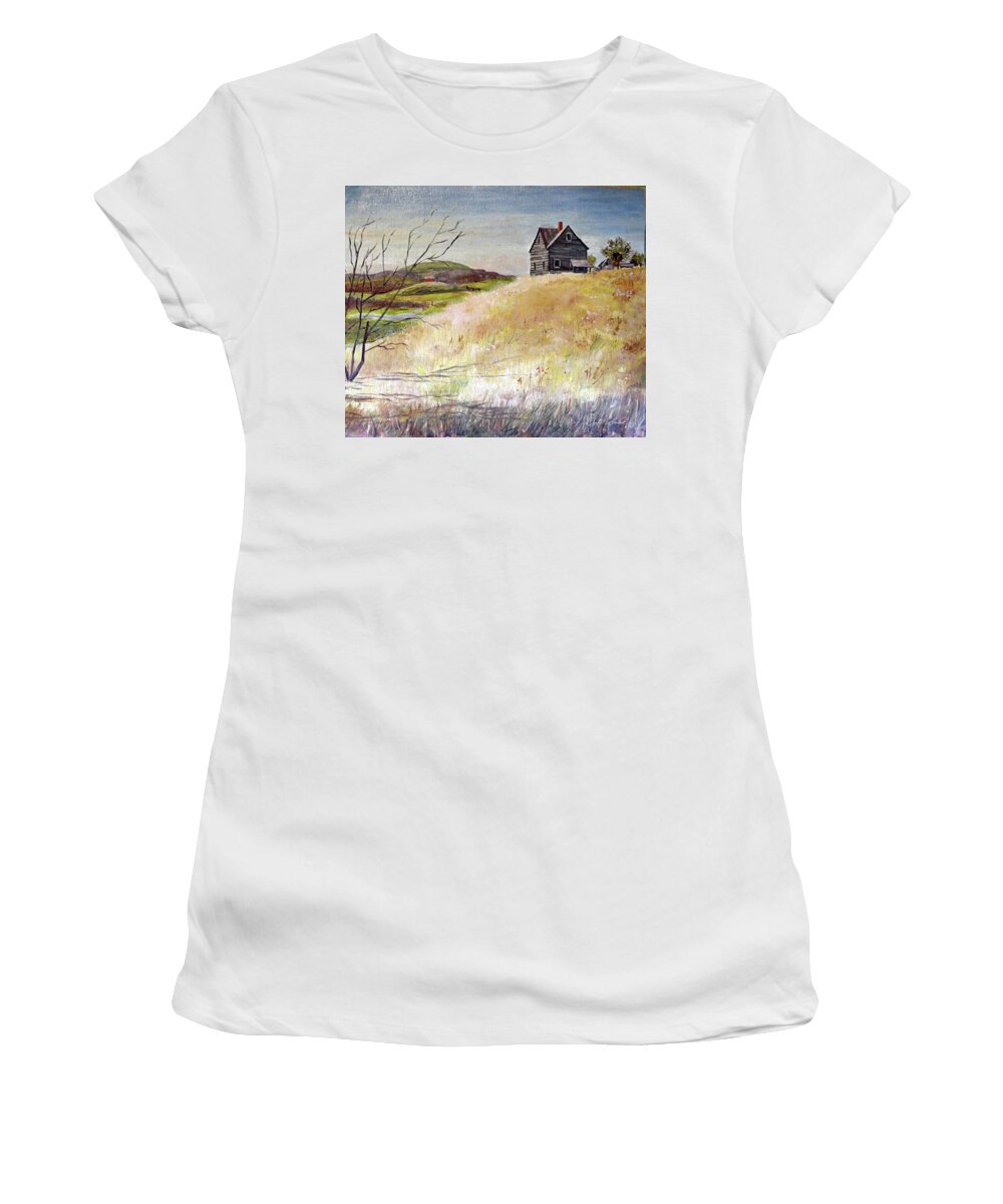 Knoll Women's T-Shirt featuring the painting Silent Witness by Joel Smith