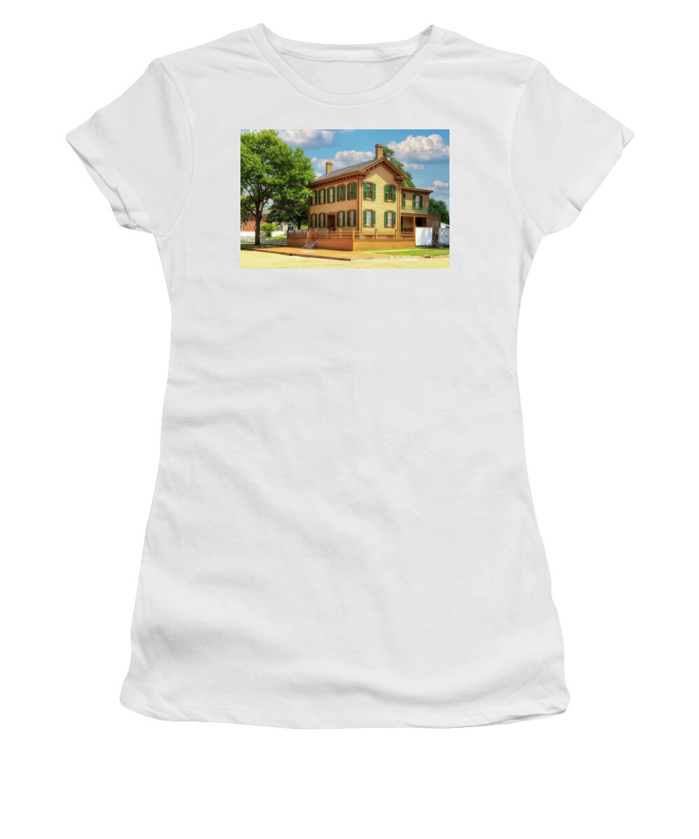 Lincolns Home Women's T-Shirt featuring the photograph Abraham Lincoln's Home - Springfield, Illinois by Susan Rissi Tregoning
