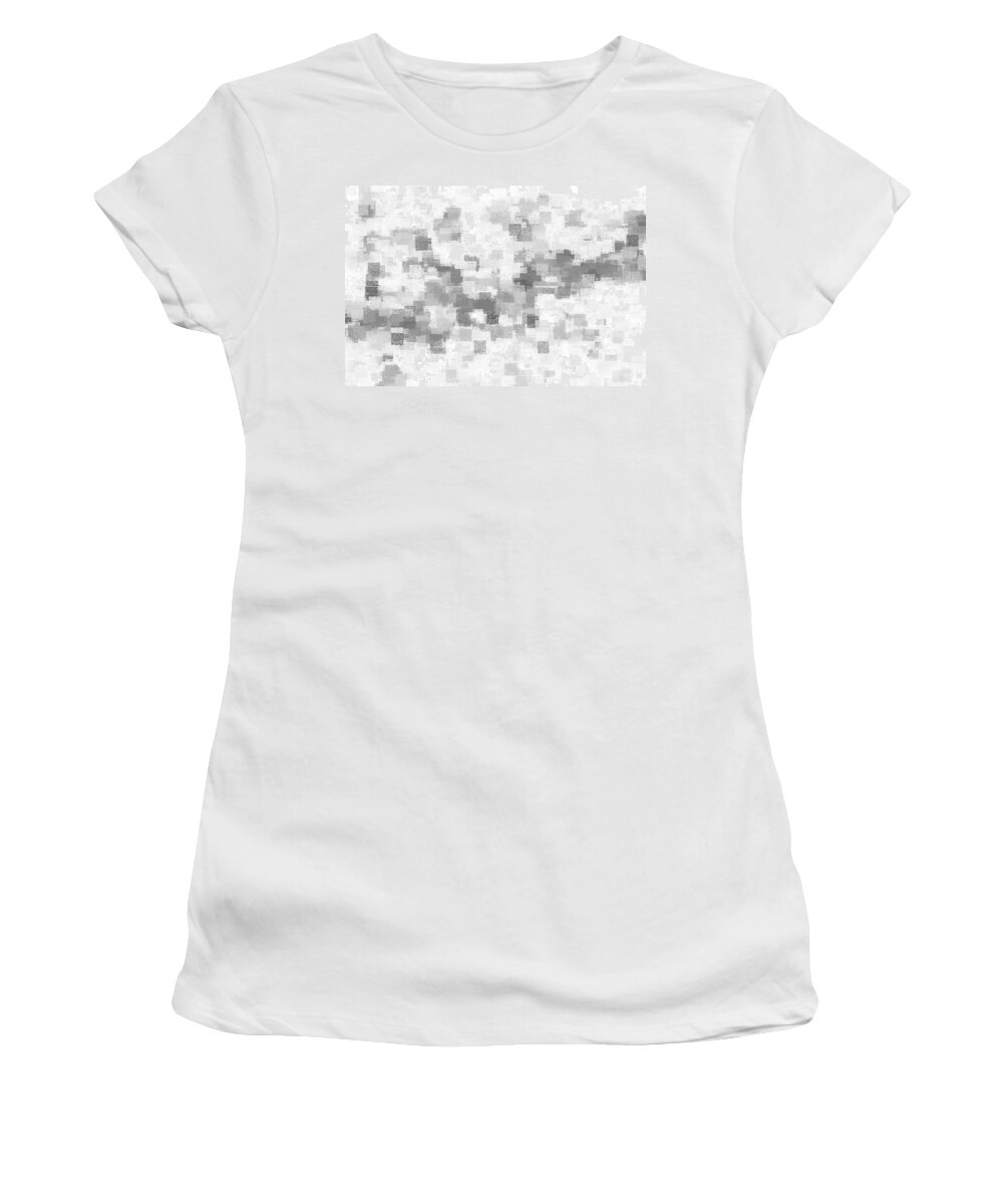Abstract Women's T-Shirt featuring the digital art Abstract Design 255 Gray by Lucie Dumas