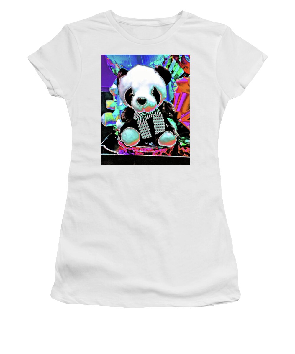 Panda Women's T-Shirt featuring the photograph Abstract Panda-demic by Andrew Lawrence