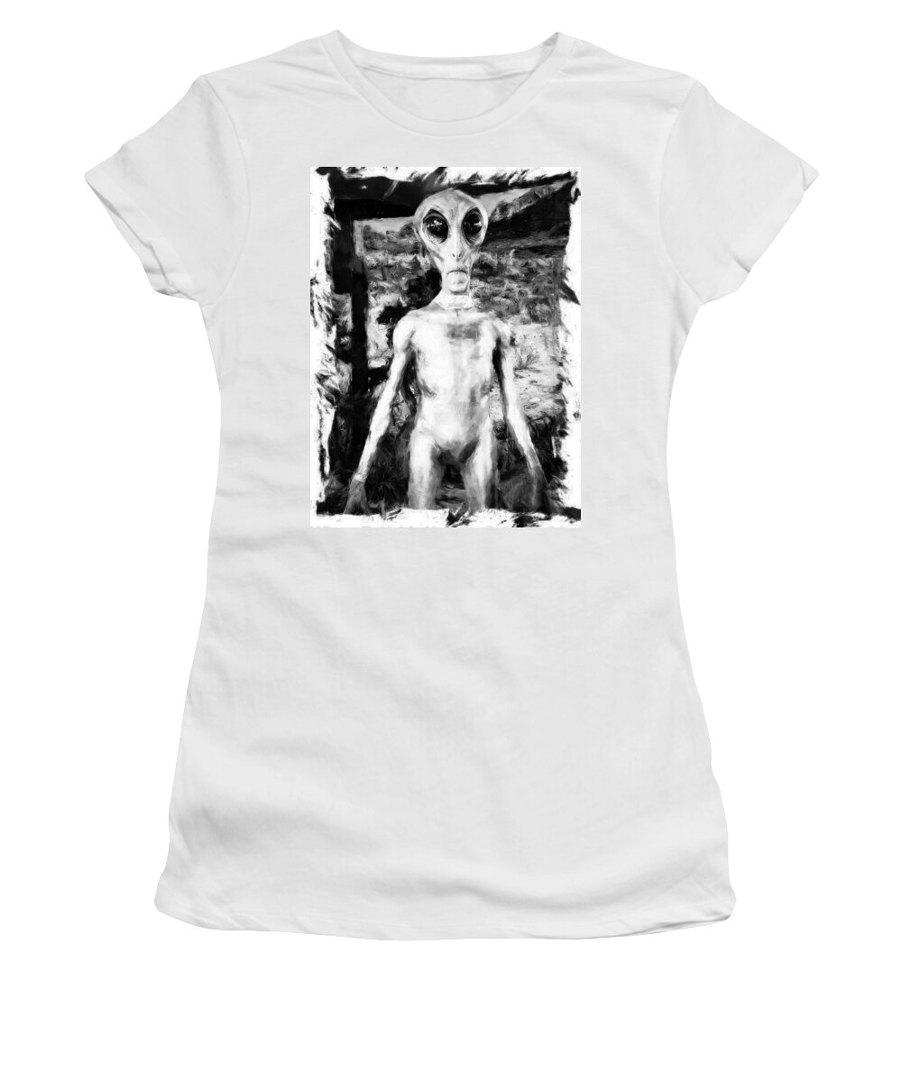 Alien Women's T-Shirt featuring the photograph Alien Roswell New Mexico by Tatiana Travelways