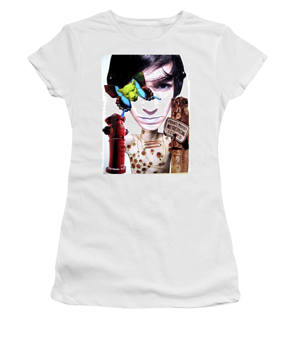 Collage Women's T-Shirt featuring the digital art All The Things by Tanja Leuenberger