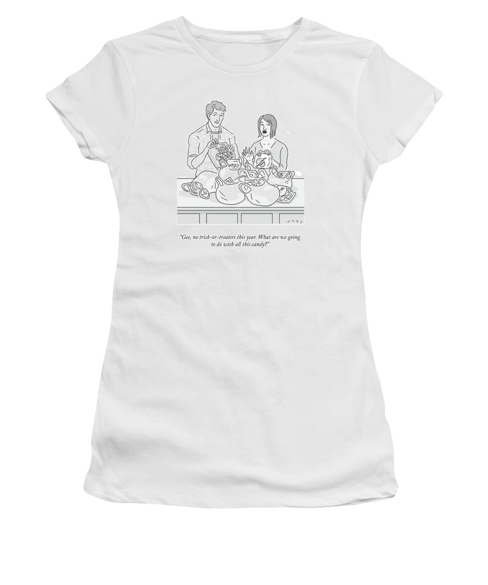  gee Women's T-Shirt featuring the drawing All This Candy by Kim Warp