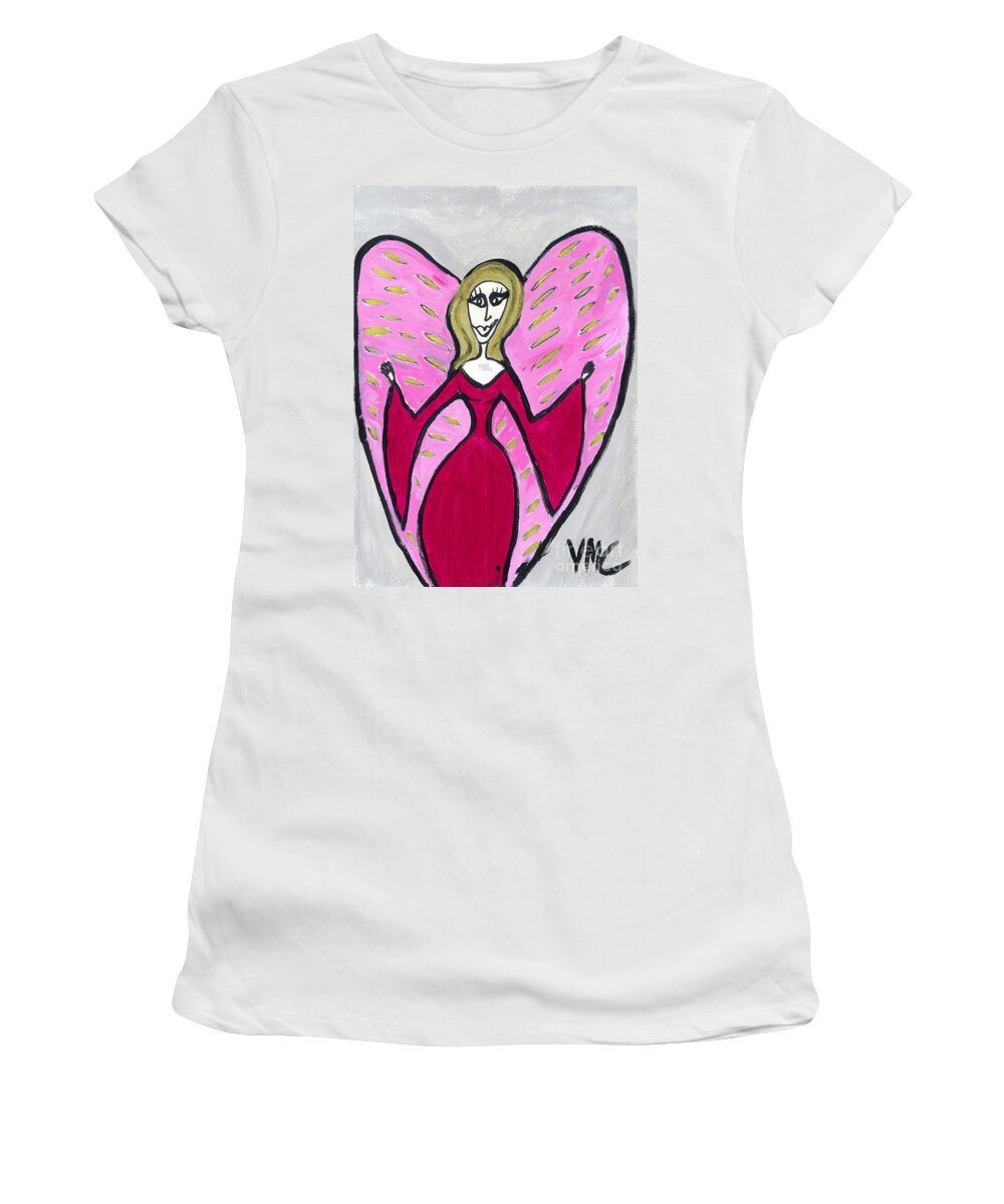 Angel Women's T-Shirt featuring the painting Amorratrea Angel of Purpose by Victoria Mary Clarke