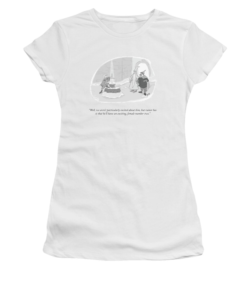 Well Women's T-Shirt featuring the drawing An Exciting Female Number Two by Brooke Bourgeois