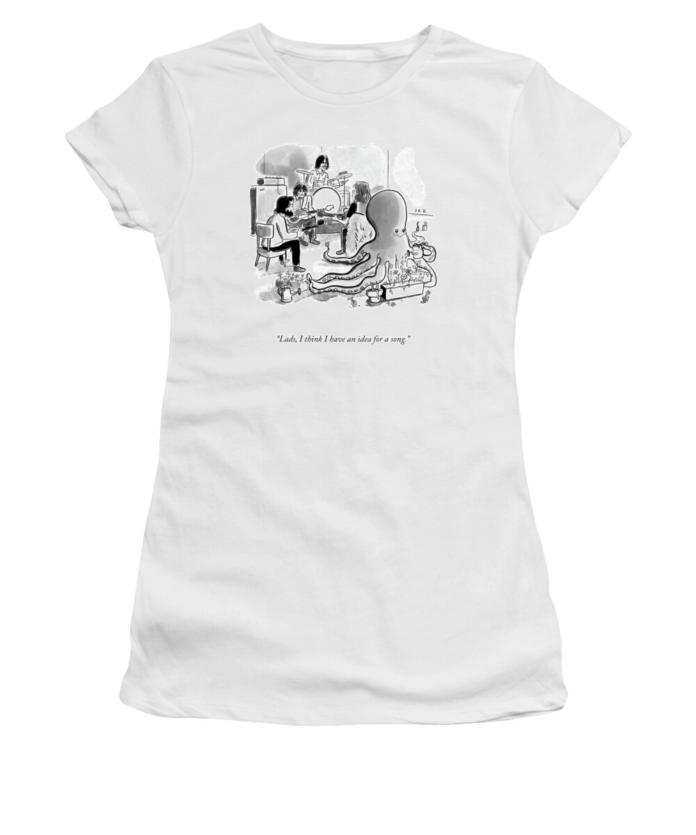 Lads Women's T-Shirt featuring the drawing An Idea For A Song by Jason Adam Katzenstein