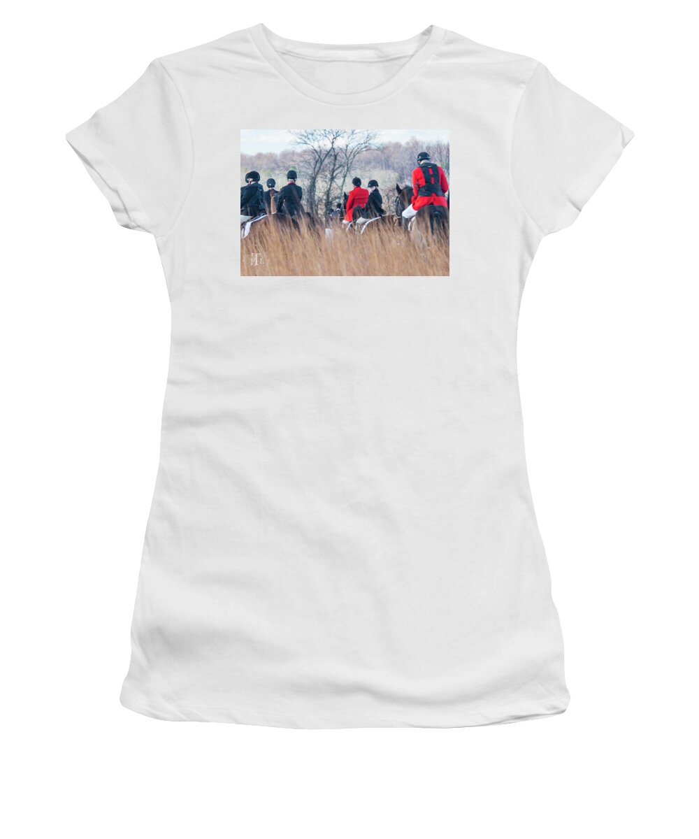 Foxhounds Women's T-Shirt featuring the photograph An impish smile by Pamela Taylor