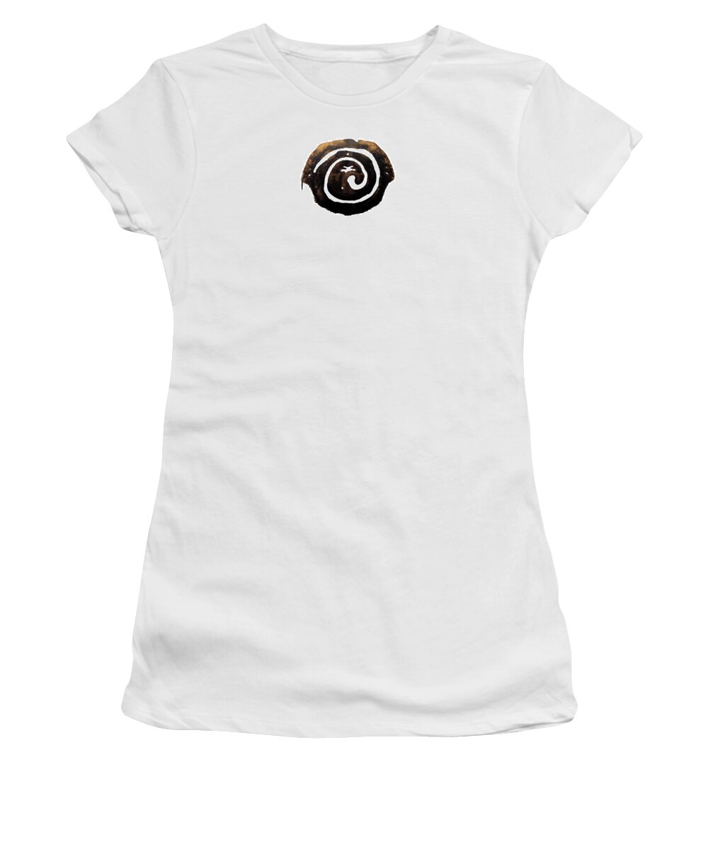 Abstract Women's T-Shirt featuring the painting Ancient Ammonite by Stephenie Zagorski
