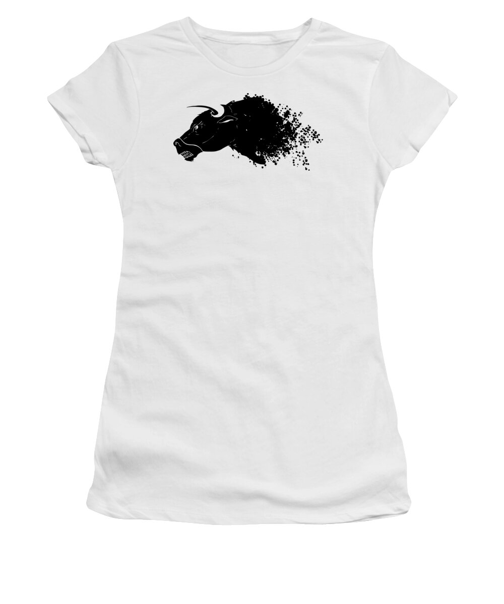 Animal Women's T-Shirt featuring the digital art Angry Bull by Jacob Zelazny