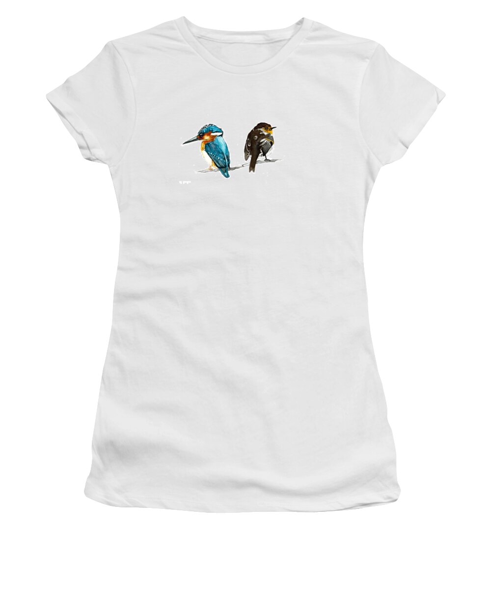 King Women's T-Shirt featuring the painting Angry Couple by Pamela Schwartz