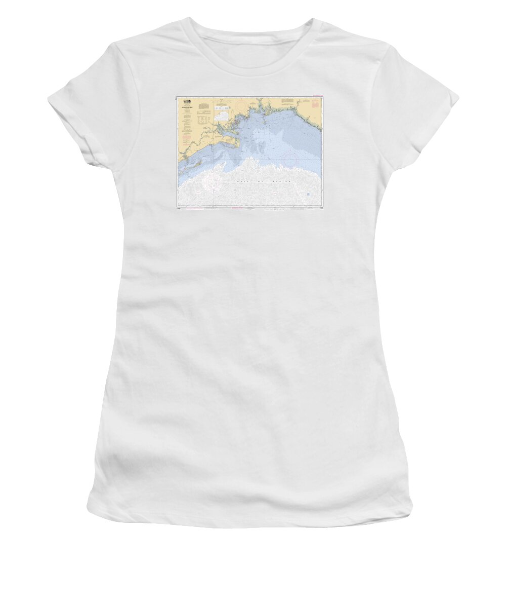Apalachee Bay Women's T-Shirt featuring the digital art Apalachee Bay, NOAA Chart 11405 by Nautical Chartworks