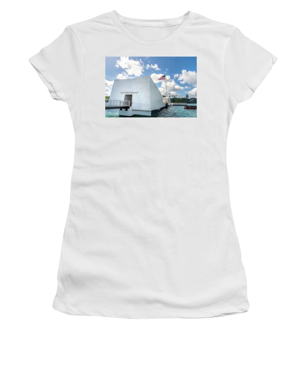 Hawaii Women's T-Shirt featuring the photograph Arizona Memorial by Betty Eich