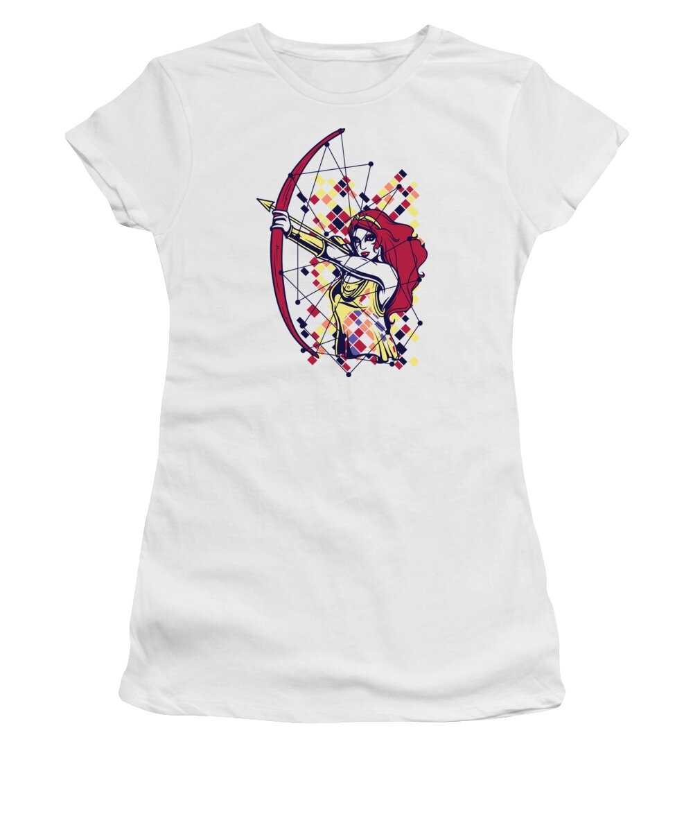 Greek Mythology Women's T-Shirt featuring the digital art Artemis Greek Olympian Goddess Archery by Jacob Zelazny