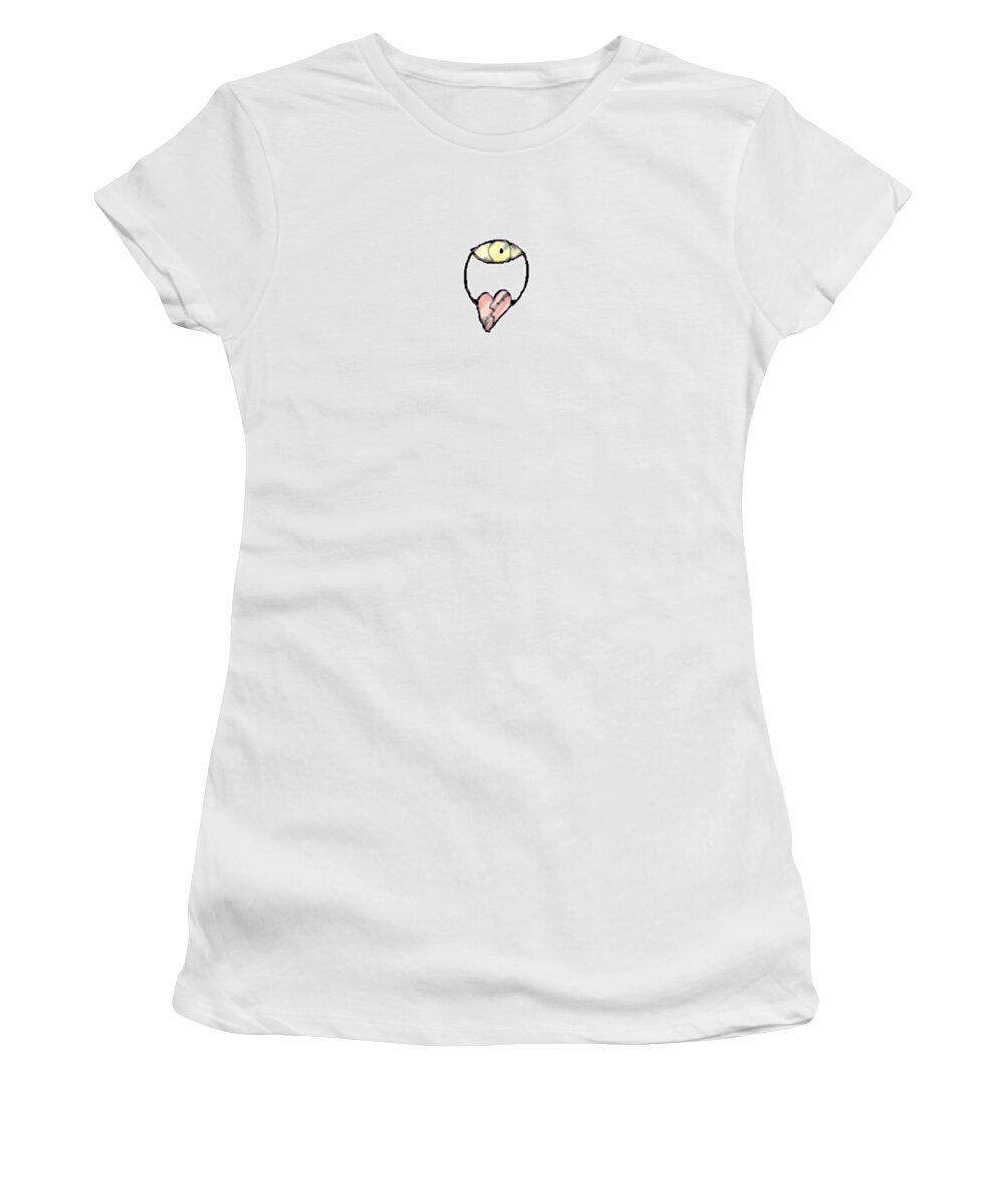 Artist Women's T-Shirt featuring the drawing Artist-w-beloved-healing by A M Stein