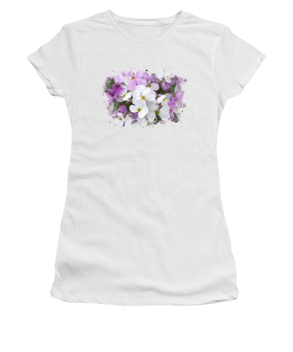 Wildflower Women's T-Shirt featuring the mixed media Watercolor Wildflowers by Christina Rollo