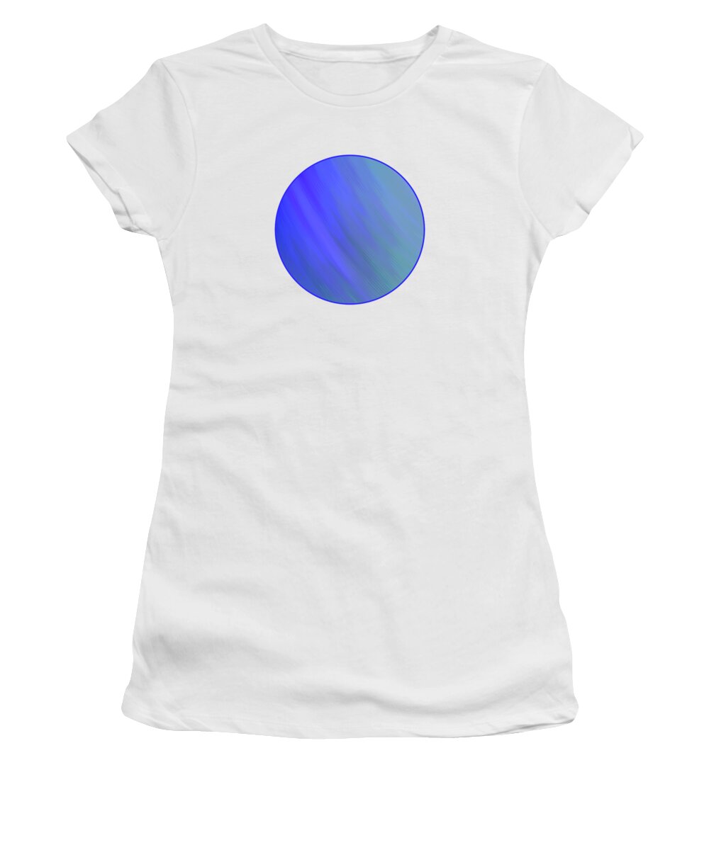 Fifty Shades Women's T-Shirt featuring the painting Fifty Shades of Blue by Barefoot Bodeez Art