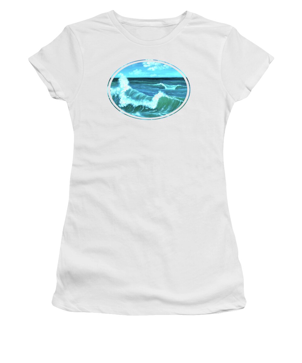 Water Women's T-Shirt featuring the painting Crashing Wave by Anastasiya Malakhova