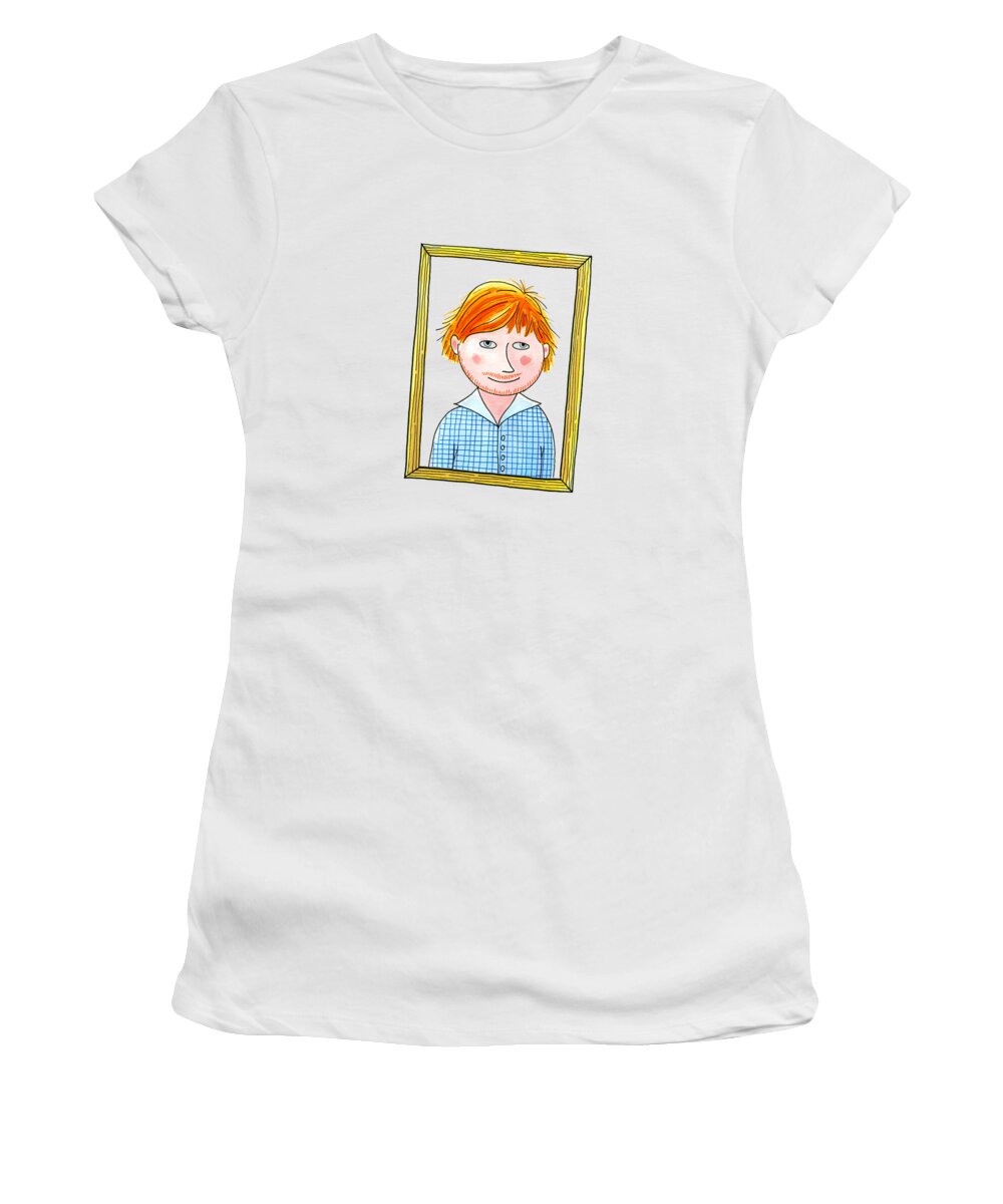 Ed Sheeran Women's T-Shirt featuring the painting Ed by Andrew Hitchen