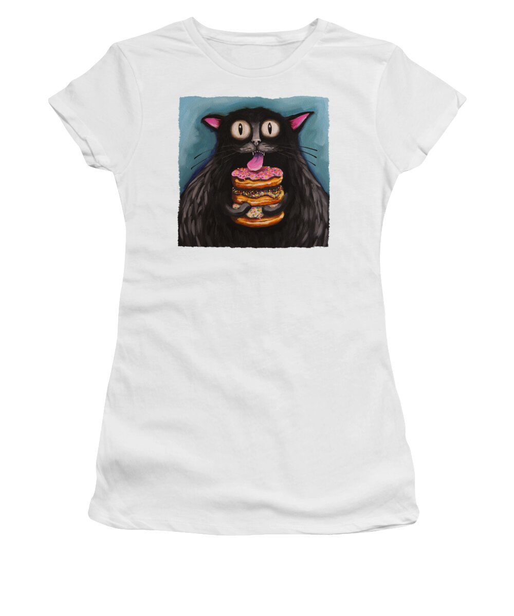 Quarantine Cats Women's T-Shirt featuring the painting Quarantine Day 22 by Lucia Stewart