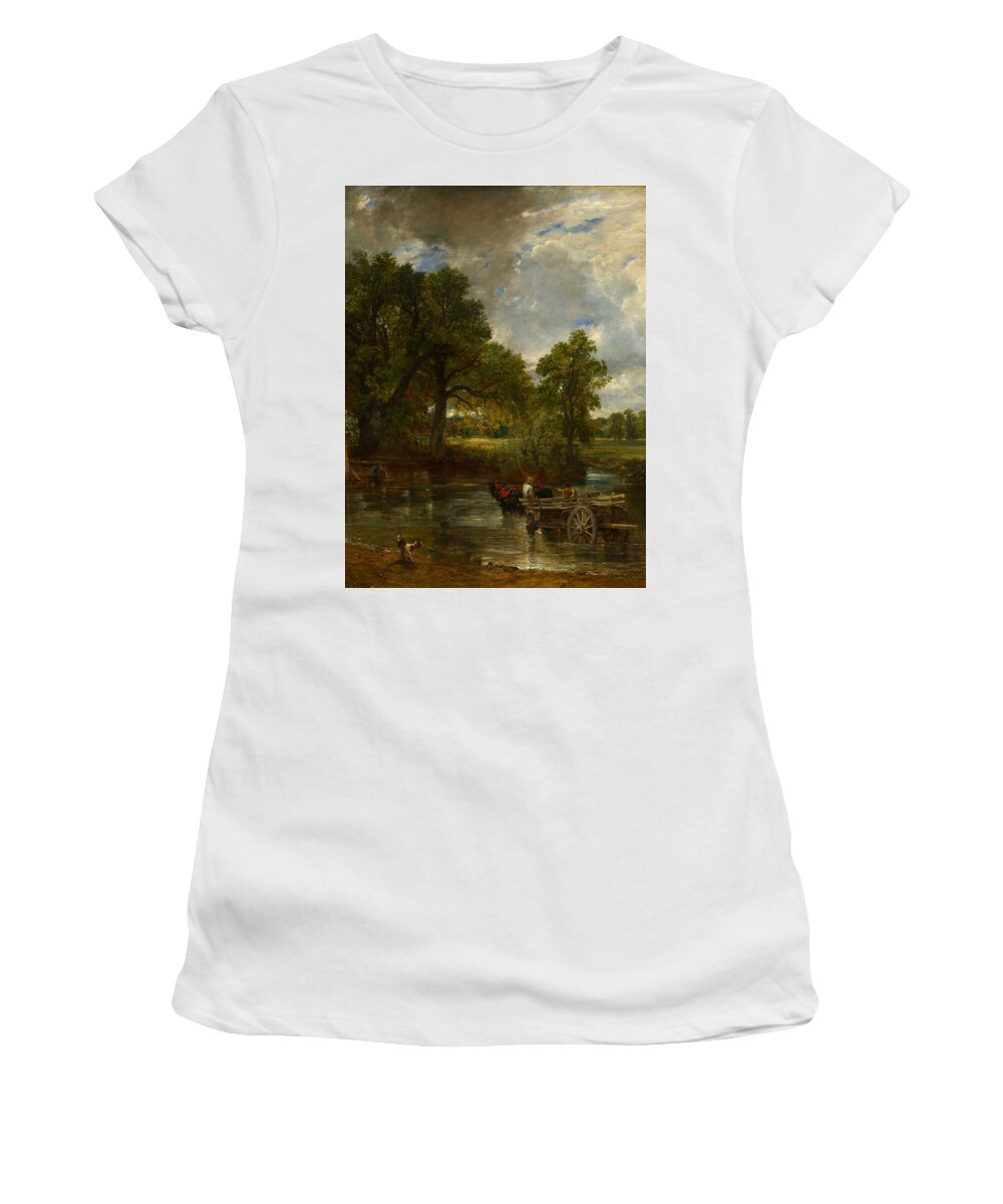 The Hay Wain Women's T-Shirt featuring the painting The Hay Wain #13 by John Constable
