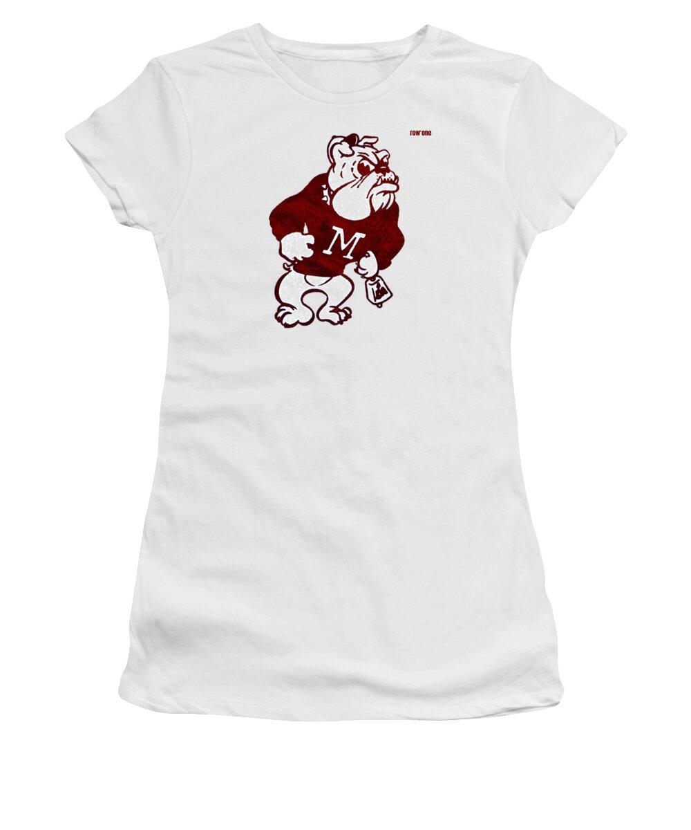 Mississippi Women's T-Shirt featuring the mixed media 1973 Mississippi State Bulldog by Row One Brand