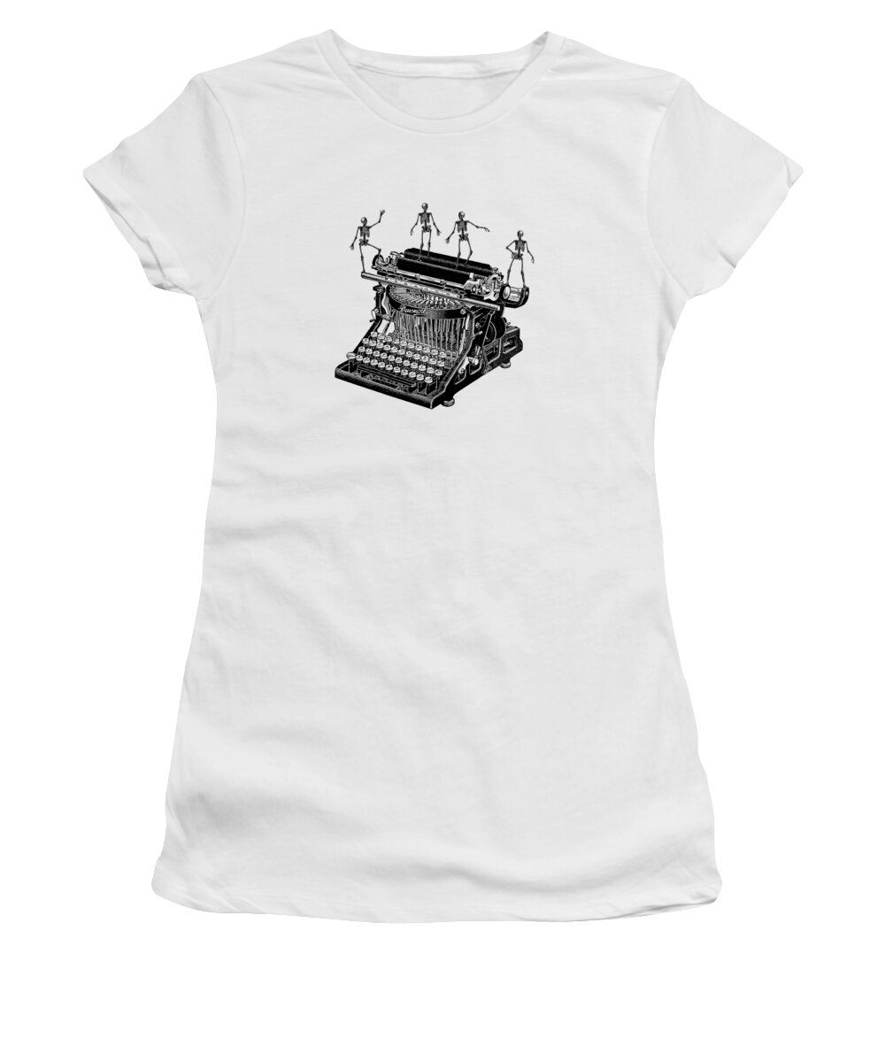 Typewriter Women's T-Shirt featuring the digital art Halloween scene by Madame Memento