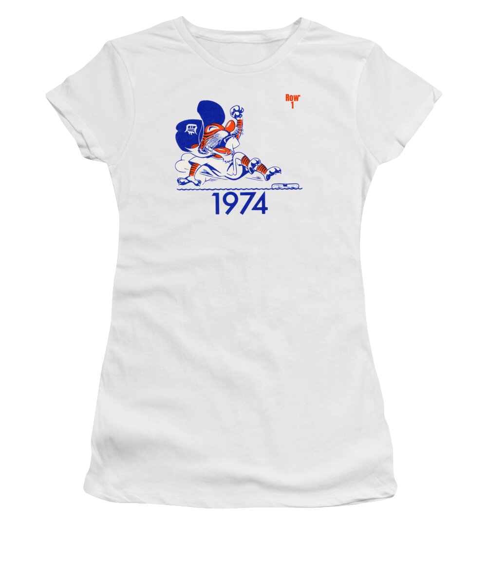 Detroit Tigers Women's T-Shirt featuring the mixed media 1974 Detroit Tigers Art by Row One Brand