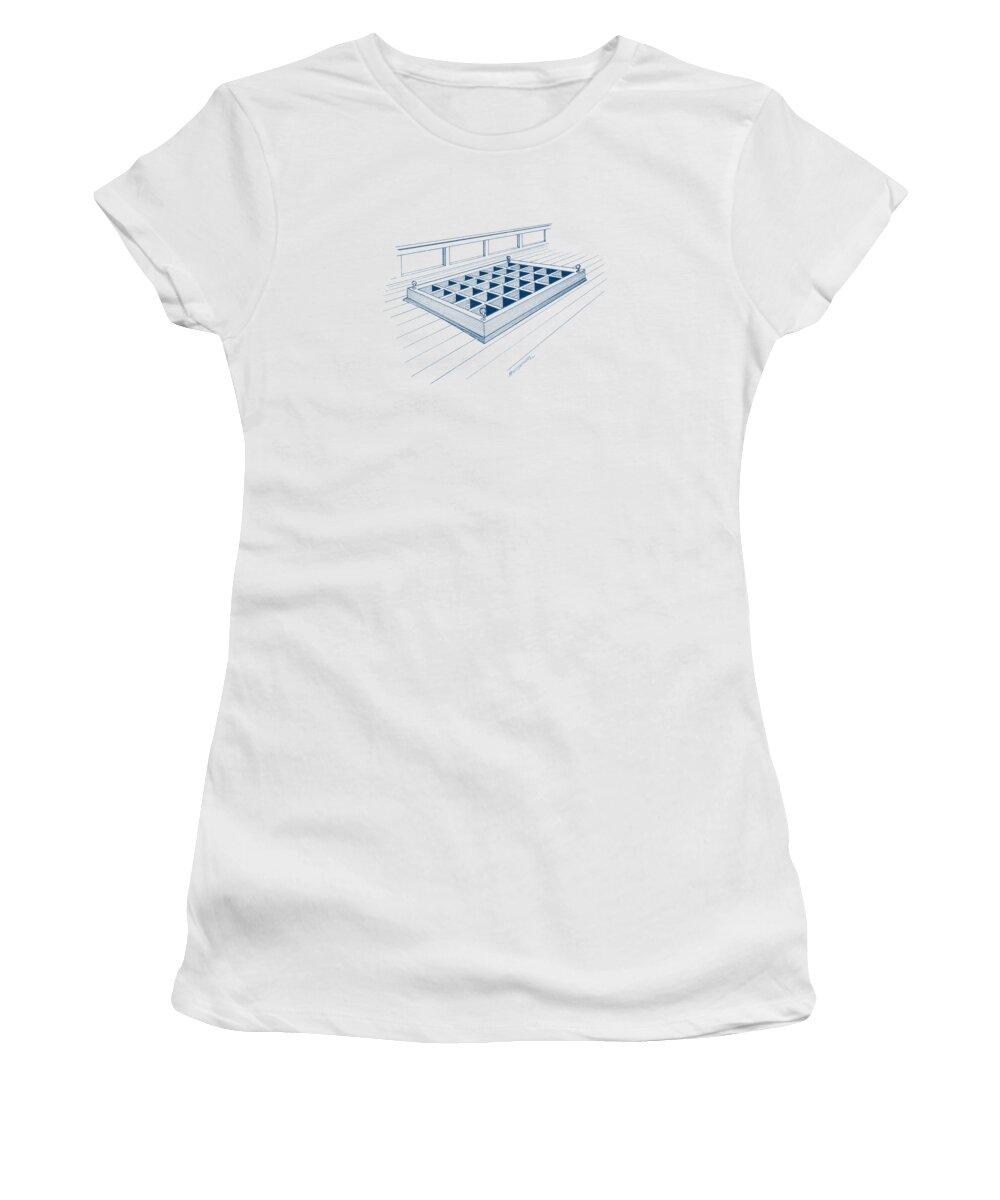 Sailing Vessels Women's T-Shirt featuring the drawing Ceiling of a cargo hold by Panagiotis Mastrantonis