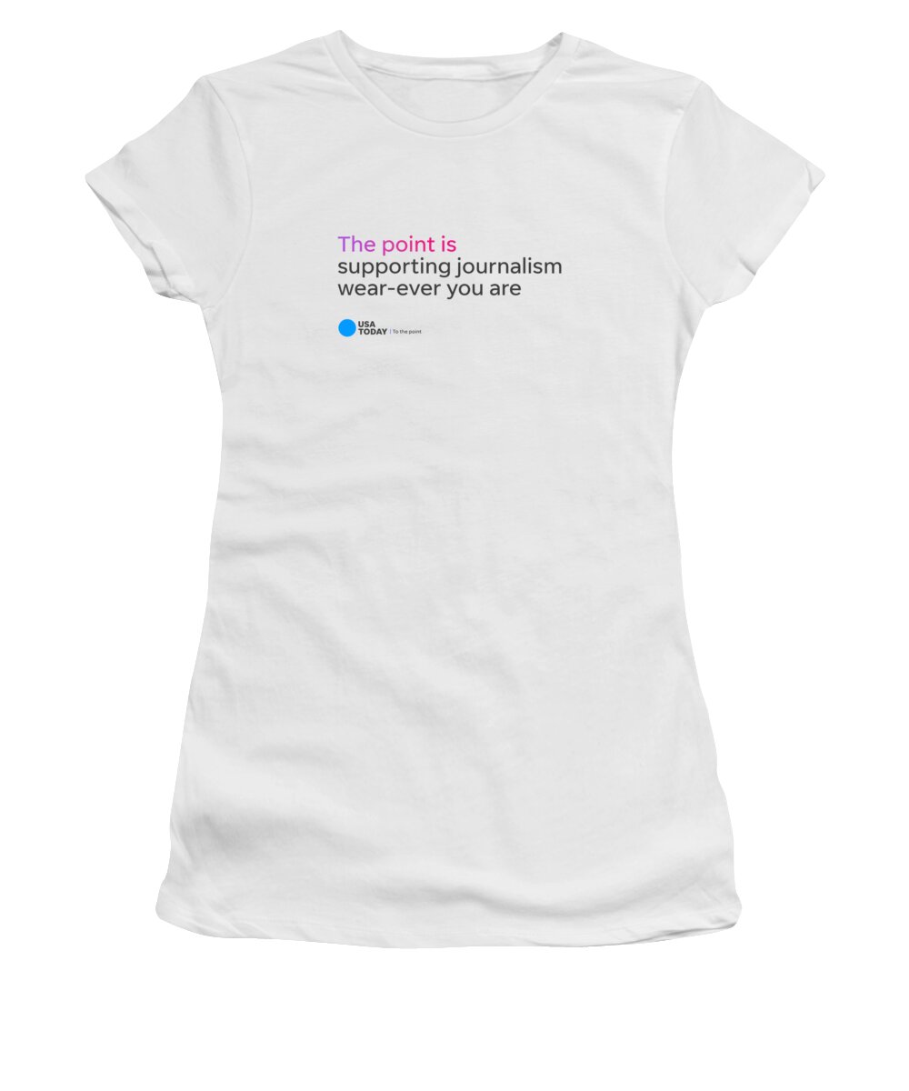 Usa Today Women's T-Shirt featuring the digital art USA TODAY The Point - Black Logo by Gannett