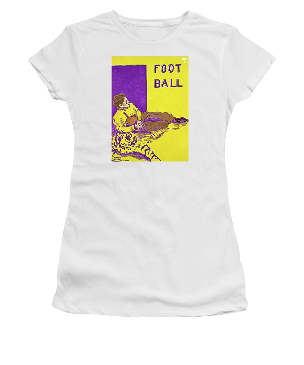 Louisiana Women's T-Shirt featuring the mixed media Tiger Foot Ball by Row One Brand