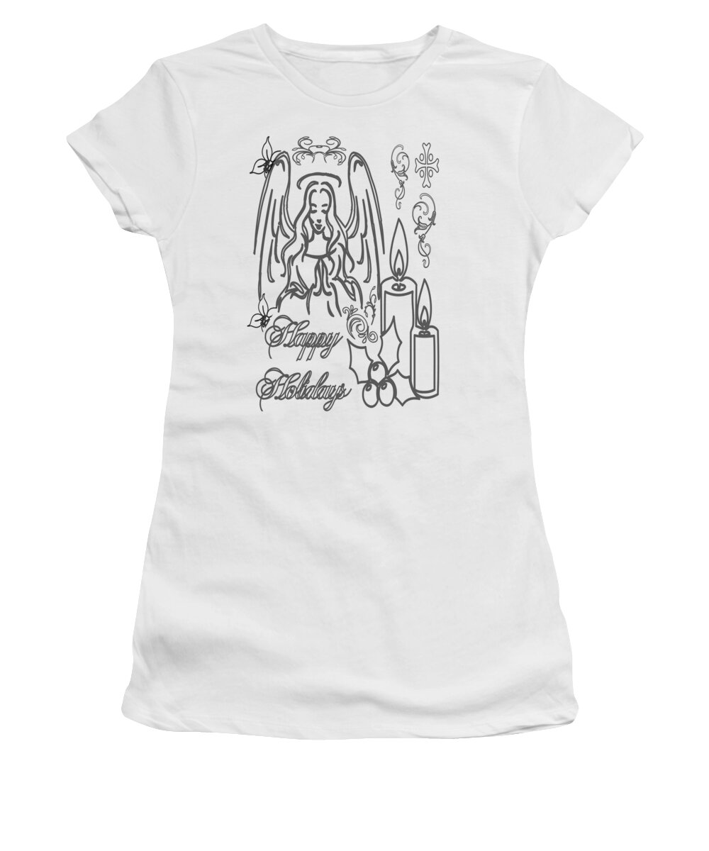 Paint Women's T-Shirt featuring the digital art Paint a Holiday Scratch Drawing Illustration by Delynn Addams