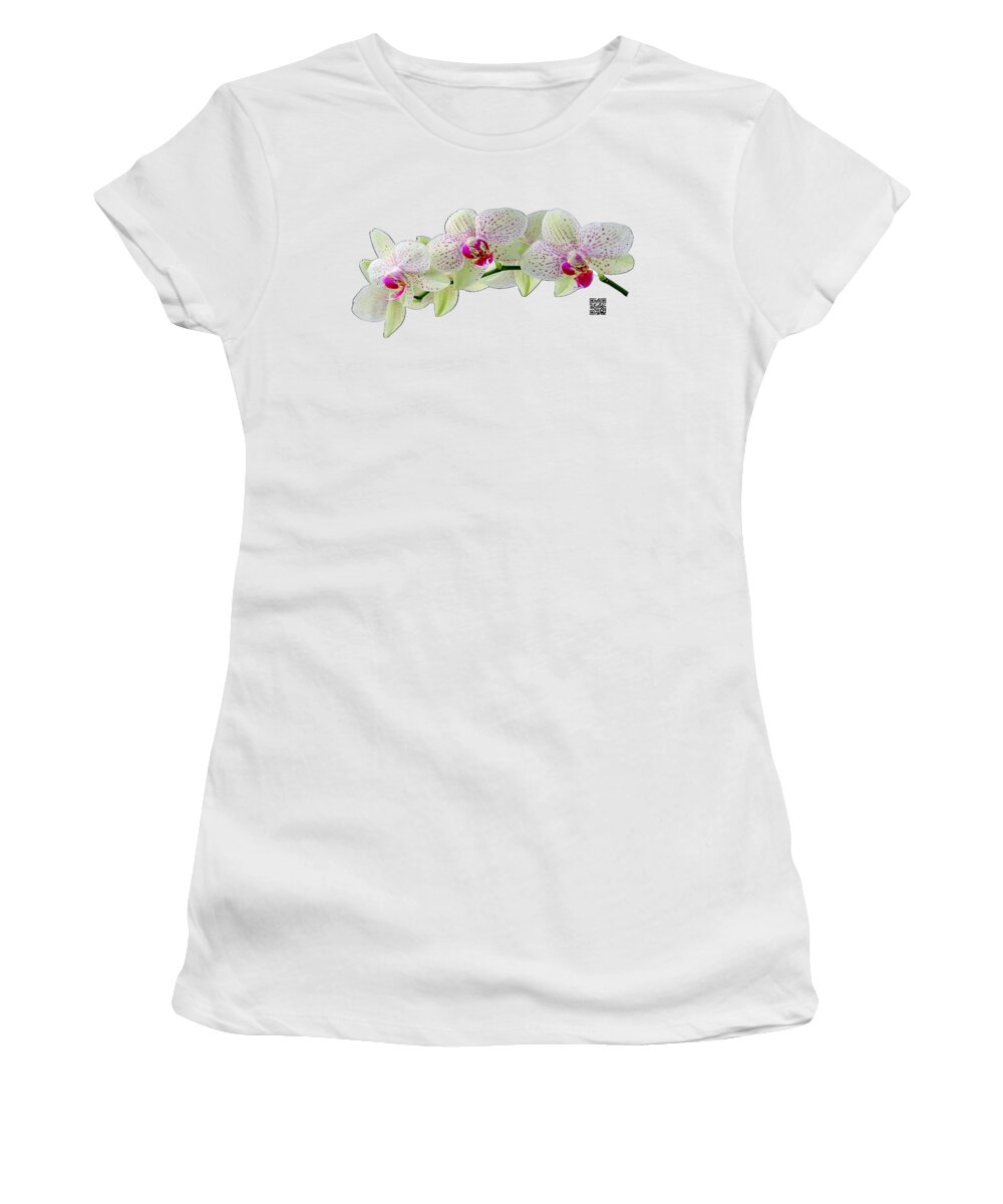 Orchids Women's T-Shirt featuring the mixed media As Delicate as You by Rafael Salazar