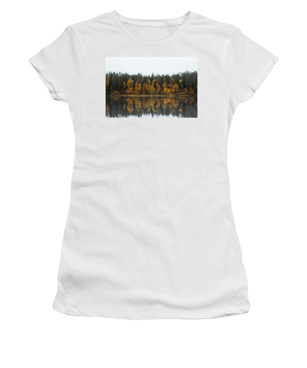 Dramatic Women's T-Shirt featuring the photograph Autumn fairy tale in Kainuu, Finland by Vaclav Sonnek