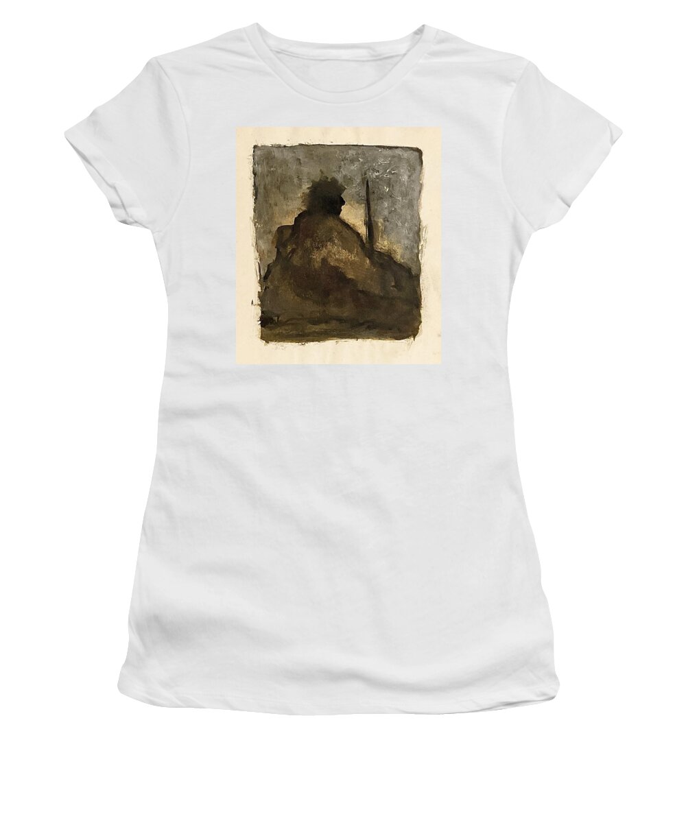 Sitting Women's T-Shirt featuring the painting Autumn thoughts by David Euler