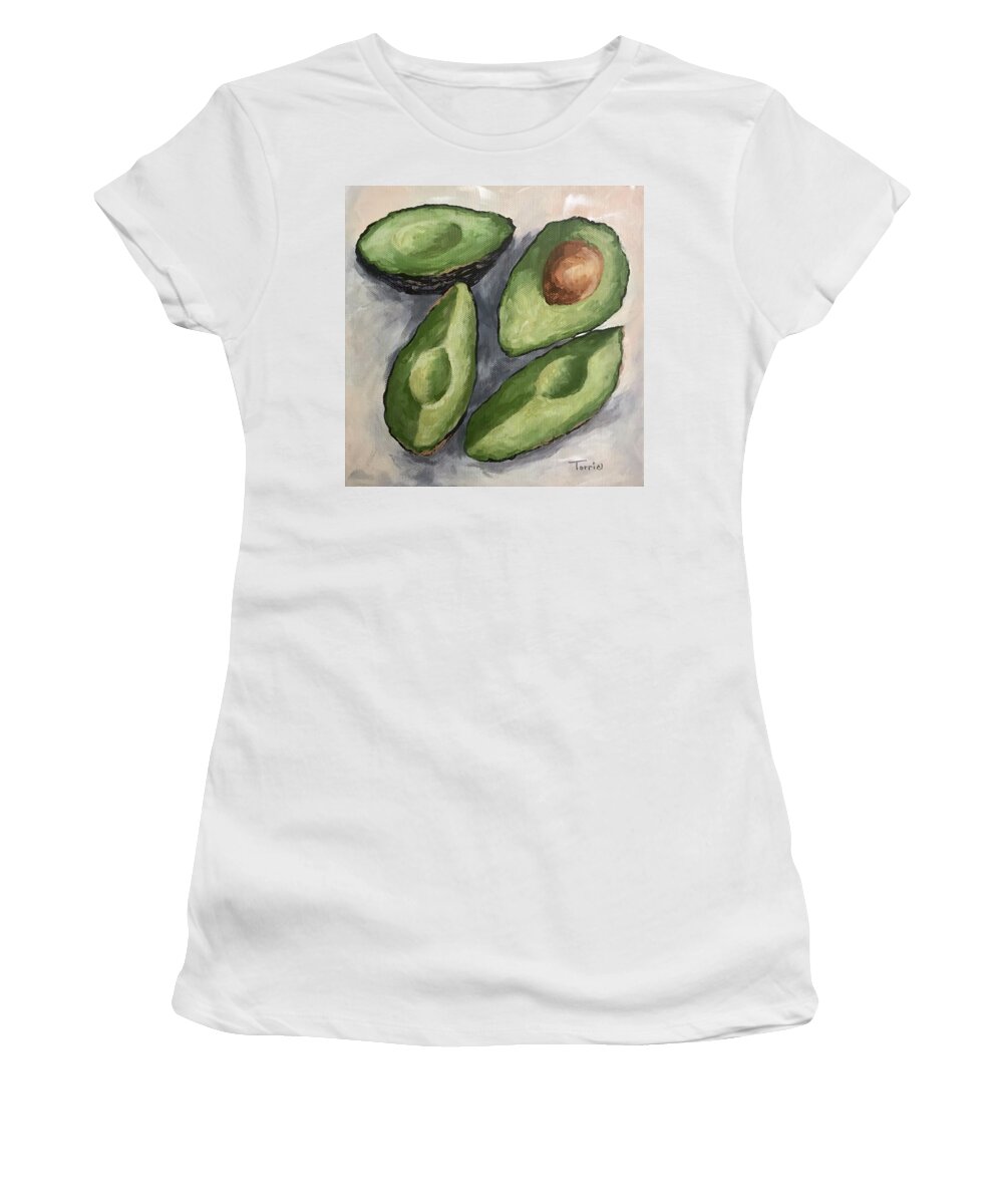 Avocado Women's T-Shirt featuring the painting Avocado Bunch by Torrie Smiley
