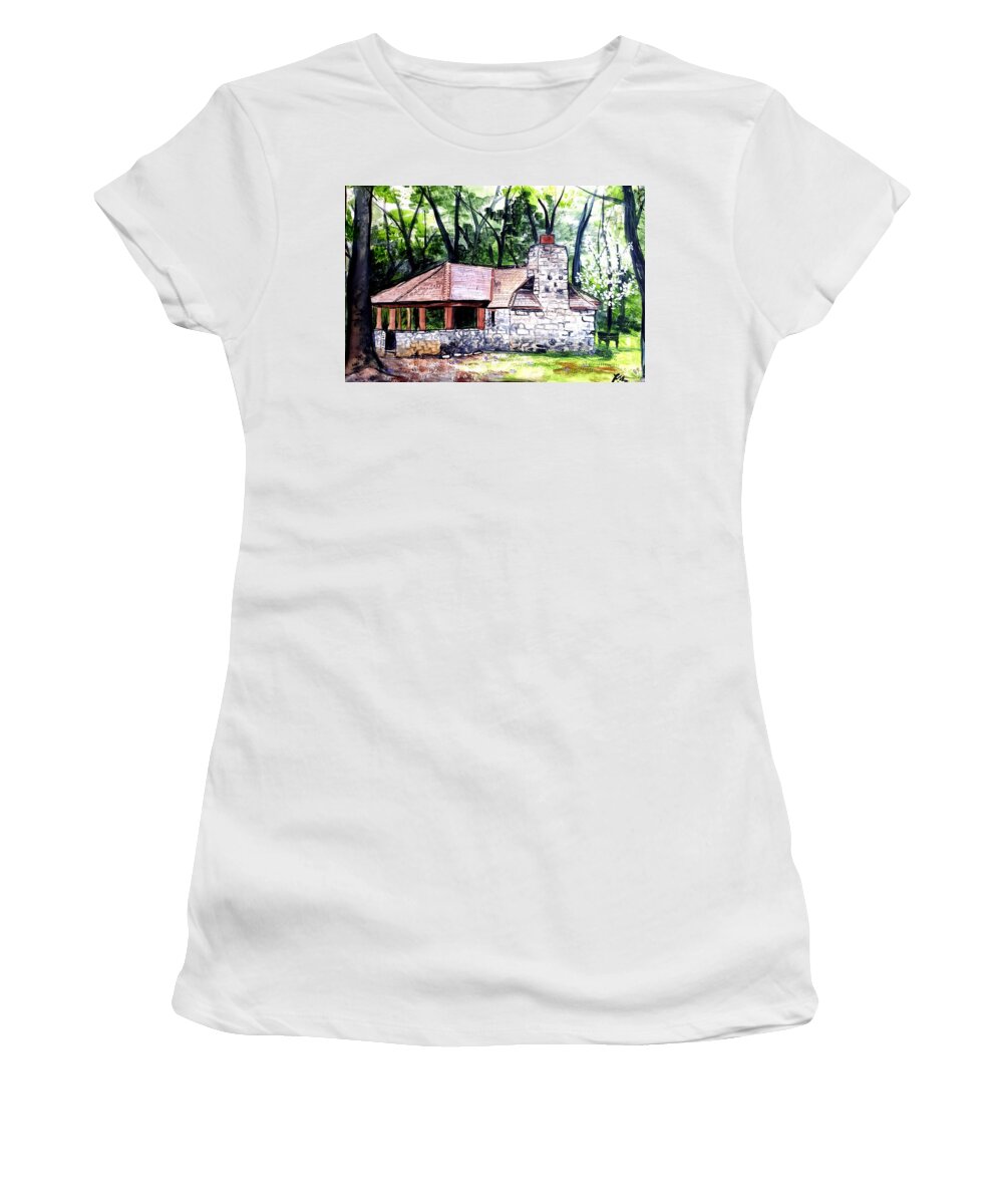 Babler Women's T-Shirt featuring the painting Babler in May by Alexandria Weaselwise Busen