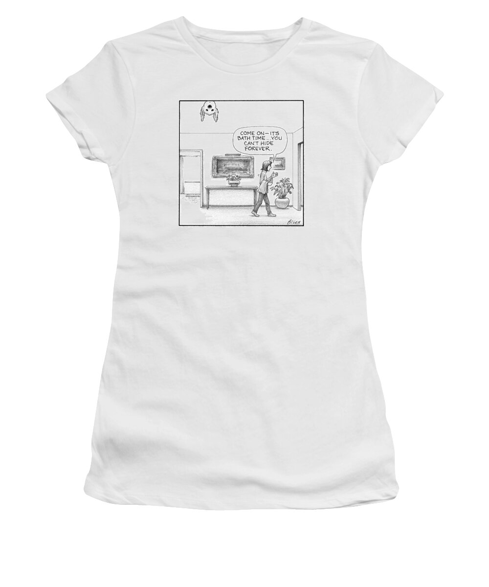 A24895 Women's T-Shirt featuring the drawing Bath Time by Harry Bliss