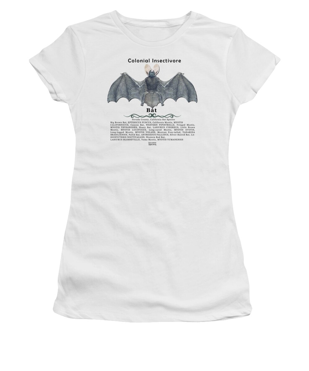 Bat Women's T-Shirt featuring the digital art Bats of Nevada County by Lisa Redfern