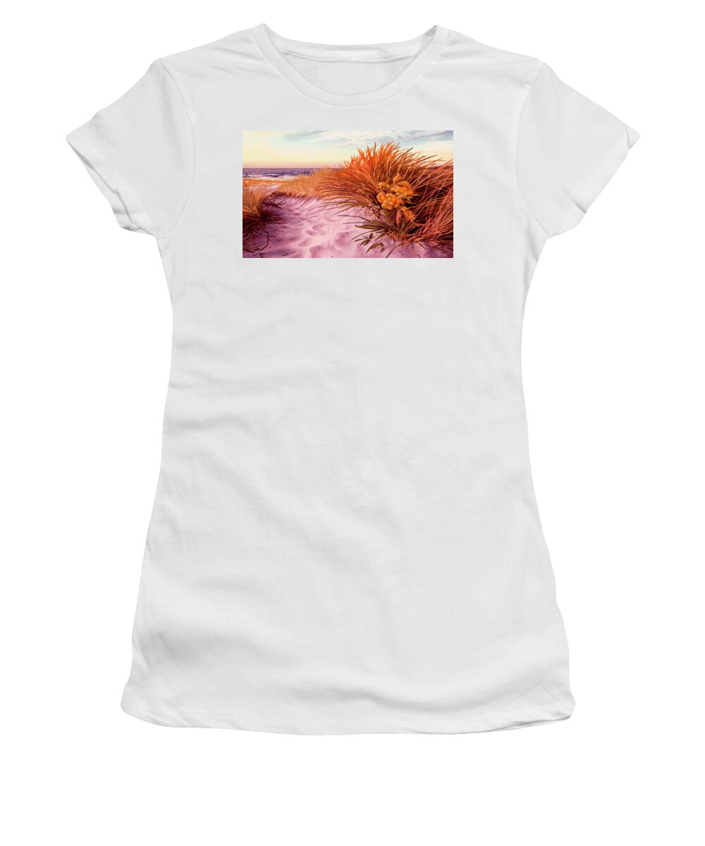 Beach Women's T-Shirt featuring the painting Beach Bouquet by Hans Neuhart