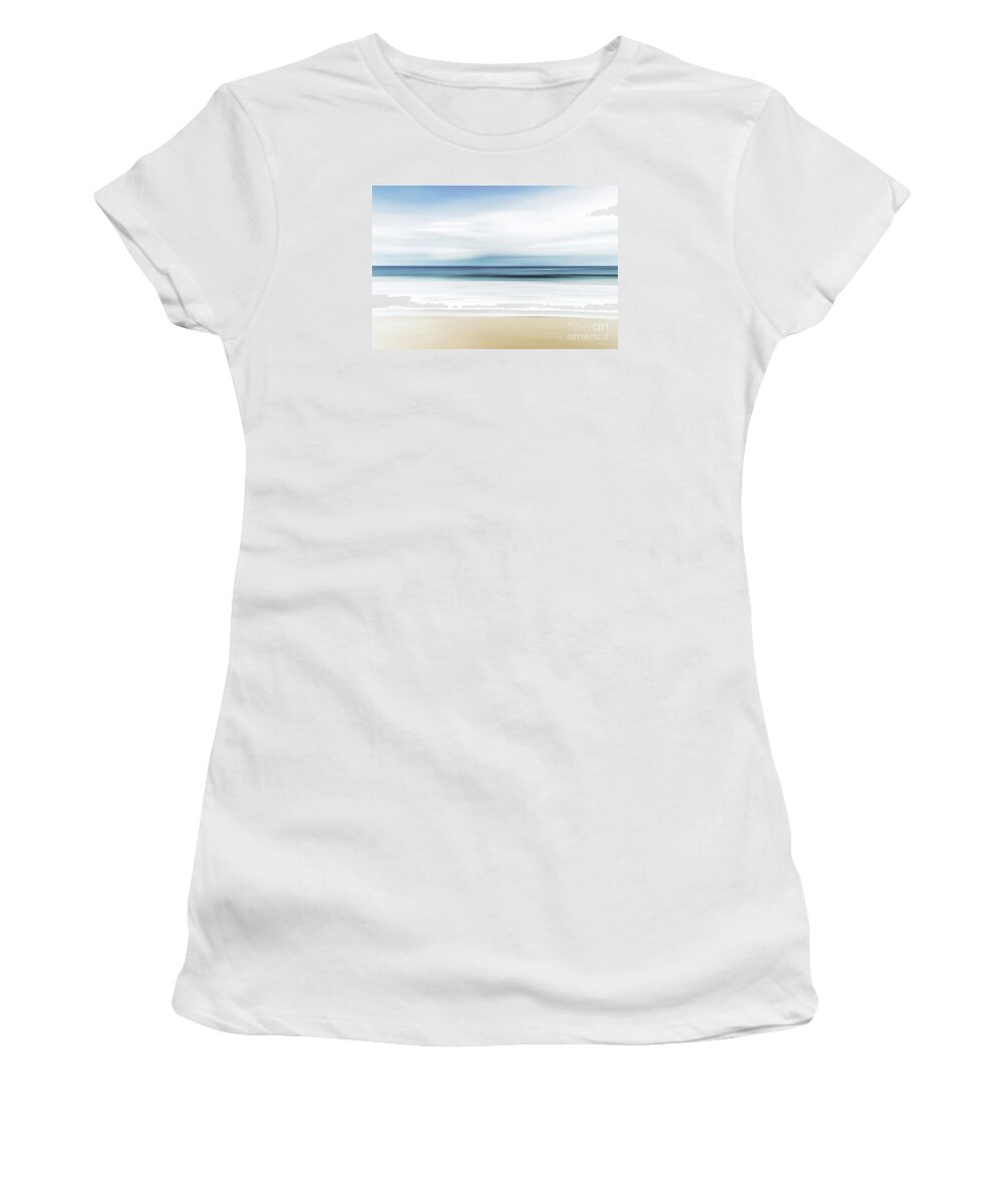 Minimalist Women's T-Shirt featuring the digital art Beach by Denise Dundon