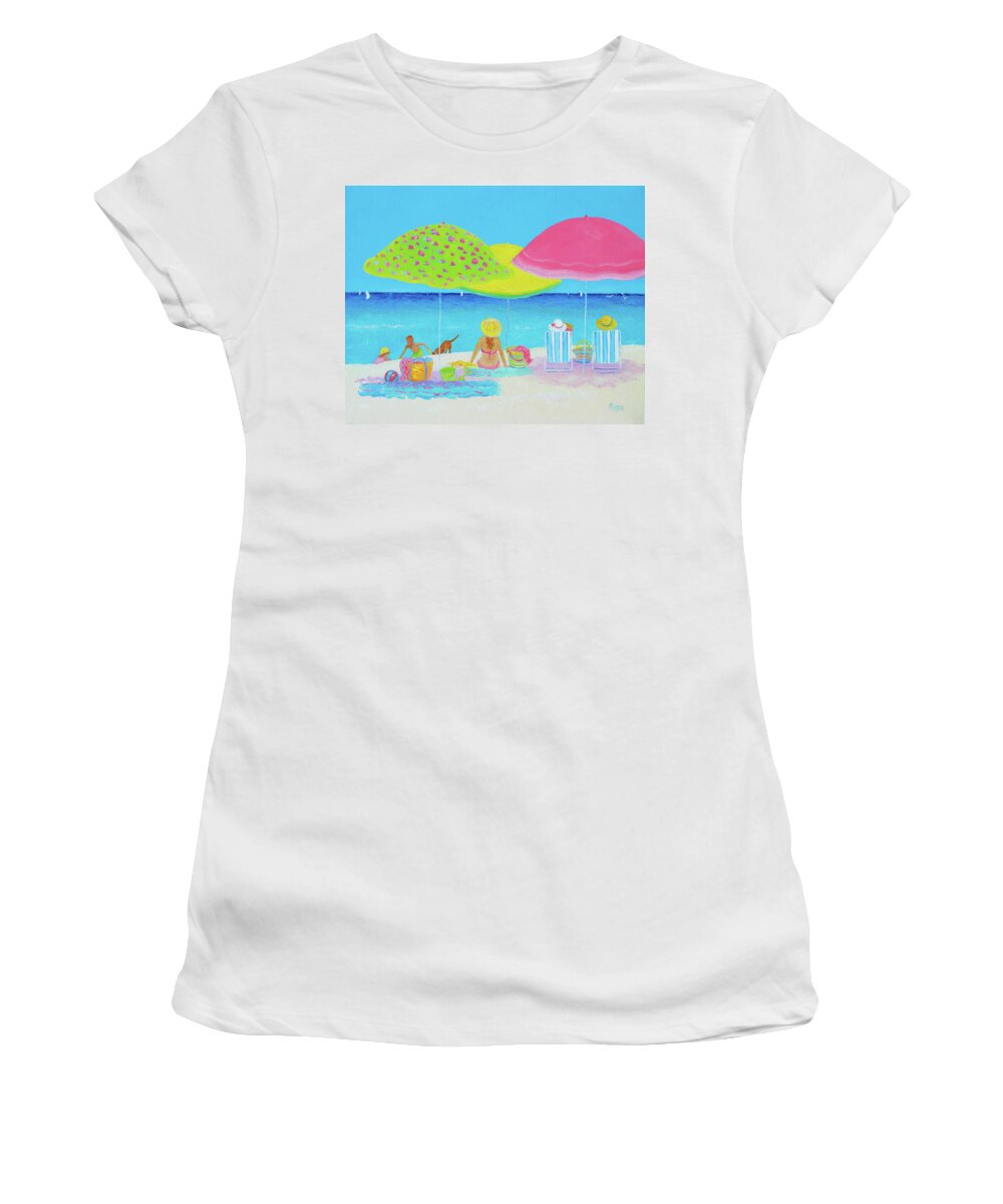 Beach Women's T-Shirt featuring the painting Beach Painting - Beach Life by Jan Matson