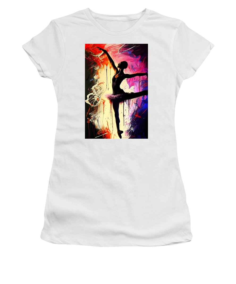 Digital Women's T-Shirt featuring the digital art Beauty in Dance by Beverly Read