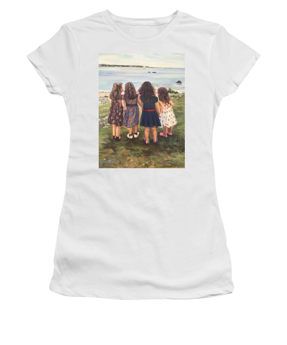 Water Women's T-Shirt featuring the painting Best Friends by Judy Rixom